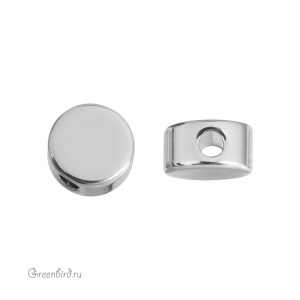 Бусина "Шайба" 5х2,6 мм, родий, 1 шт. (#SV1701-Bead-11)