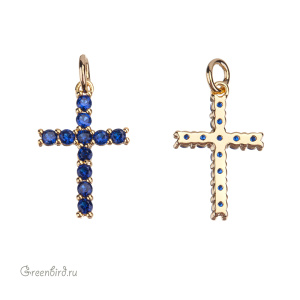 Подвеска "Крестик" с фианитами, золото, Cobalt (#SVA-FIAN-064G)