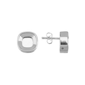 Пуссеты-оправы Crystalbird для 4470/4471 Cushion 10 мм, родий (#CBBS-04)