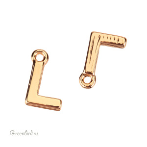Подвеска буква "L", золото, 1 шт. (#SVA-LG-L)
