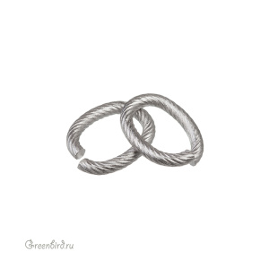 Декоративное звено 10,7х13,9 мм, матовый родий, 1 шт. (9B213), Корея