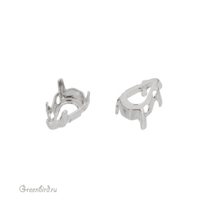 4328 Оправа для ювелирного кристалла Pear 10х6 мм, белая бронза