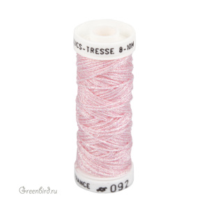 Металлизированная нить Tresse #8 AVAS, светло-розовый, 10 м (#8-092)