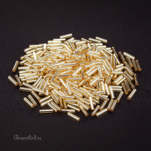 Бисер MIYUKI Bugle 6mm – Gold (#62), 10 г