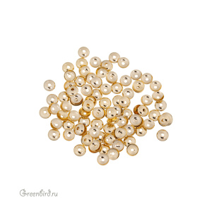 Шапочка гладкая 4 мм, золото, 10 шт. (#SV1701-Cup01)