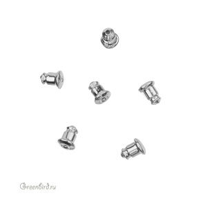 Заглушки для серег, пуссет, родий, пара (#SV1701-S02R) Заглушки для серег, пуссет, родий, пара (#SV1701-S02R)