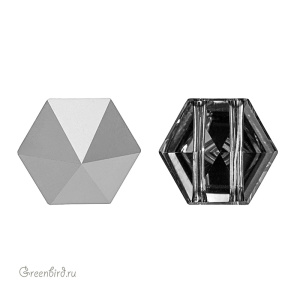 Swarovski 5060 Бусина Шип-Гексагон 7,5 мм, светлый хром (#001LTCH), 1 шт.