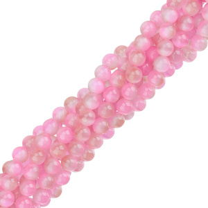 Бусины "Кошачий глаз" 10 мм, розовый, нить (#CN-BEAD-030)