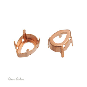 4320 Оправа для ювелирного кристалла Pear Fancy Stone 14х10 мм, томпак