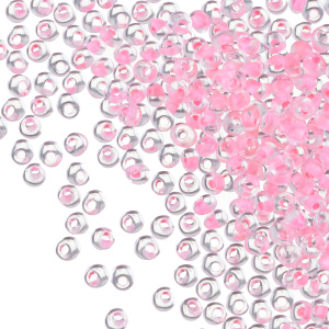Бисер TOHO Magatama 3 мм, окрашенный изнутри, Crystal/Neon Carnation (#969), 10 г