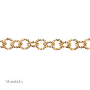Цепочка фигурная 10,5 мм, золото, 30 см (#Chain-64G)