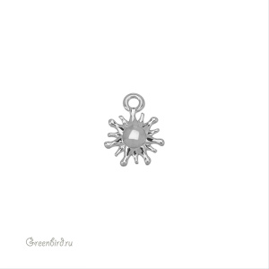 Подвеска "Солнце-мини", родий, 1 шт. (#SV1701-Pendant-101R)