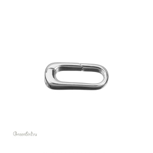 Кольцо-карабин "Длинное звено", родий, 1 шт. (#SV1701-Z018-R)