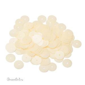Пайетки 10мм плоские Bianco Avorio (#1024)