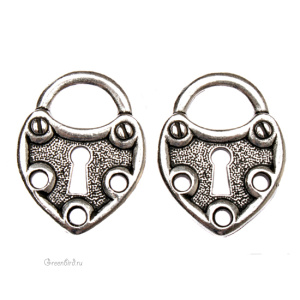 Подвеска-коннектор "Старинный замок", ант. серебро, 1 шт. (#TC-3144)
