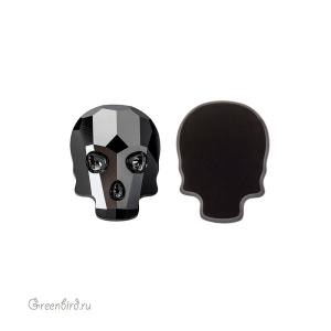 2856 Кристалл холодной фиксации Skull 10x7,5 мм – Jet/Hematite (#280HEM)