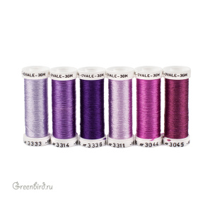Набор шелковых нитей AVAS Soie Ovale 6 Nuances — Violet