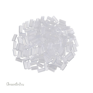 Винтажный граненый стеклярус 5 мм, Crystal (#508)