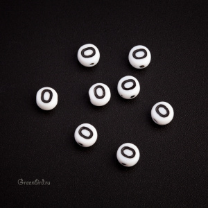 White Letter Beads – Буква "O", 1 шт. (#PB311-07W-O)