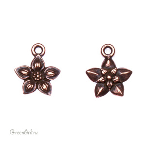 Подвеска "Жасмин", ант. медь, 1 шт. (#TC-2184)