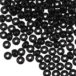 Бисер чешский PRECIOSA Czech круглый 6/0, непрозрачный, Jet (#23980), 10 г