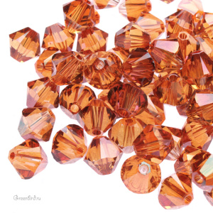 Swarovski 5328 Биконусы 6 мм, медный (#001COP), уп. 10 шт.