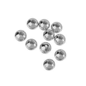 Бусина полая 6 мм, родий, уп.10 шт. (#CN-BM-020R)