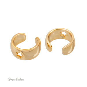 Кафф-колечко плоский "Звездочка", золото, 1 шт. (#SV1701-K03)