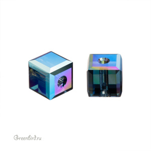 Swarovski 5601 Бусина Куб 4 мм, монтана радужный B (#207ABB), 1 шт.
