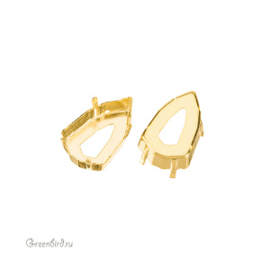 4707 Оправа для ювелирного кристалла Slim Trilliant FS 18,7х11,8 мм, золото