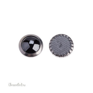 2080/H Кристалл горячей фиксации Framed Cabochon SS34 – Jet Hematite (#280HEM), 1шт.