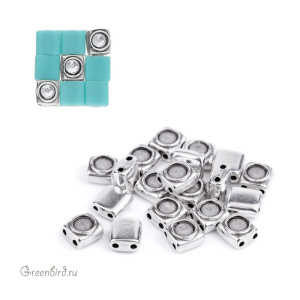 CYMBAL Металлическая бусина TILA "Peponas", ант. серебро, 1 шт. (#TL-012008-SP)	