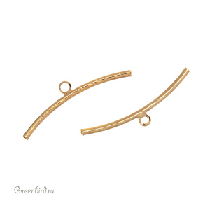 Бусина-трубочка с петелькой, золото, 1 шт. (#SVA-BASE-1453G)