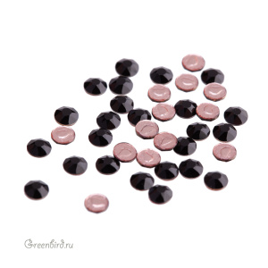 2078 Кристаллы горячей фиксации Rose Flatback SS12 – Jet (#280), уп. 36шт.