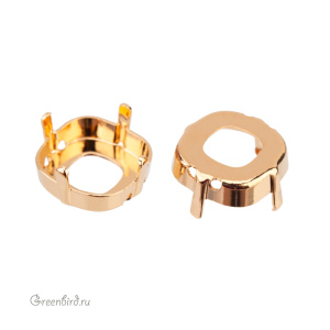 4483 Оправа для Thin Cushion Fancy Stone 12 мм, томпак/золото