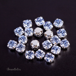 Swarovski 53200 Шатон Монтис SS16, серебро, светлый сапфир (#211), уп. 20 шт.