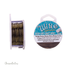 Проволока Wire Elements 22 Ga Vintage Bronze (CW22R-VW-15)
