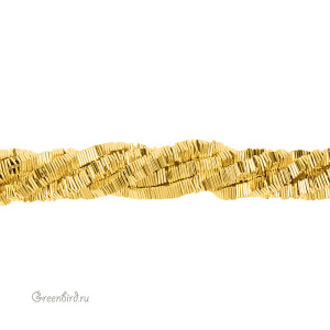 Бусины Геметин 6x1 мм, квадратные рондели, желтое золото, нить (#SV-HMT-45)