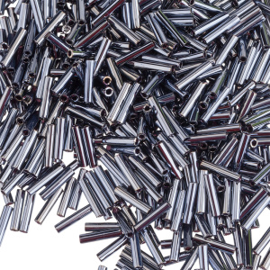 MIYUKI Slender Bugle 6mm – Dyed Opaque Dark Purple (#464)