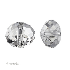 Swarovski 5040 Бусина Бриолетт 12х8 мм, серебристая дымка (#001SSHA), 1 шт.