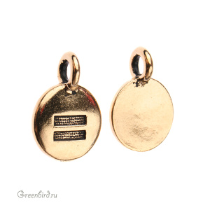 Подвеска "Знак равенства", ант. золото, 1 шт. (#TC-2402-26)