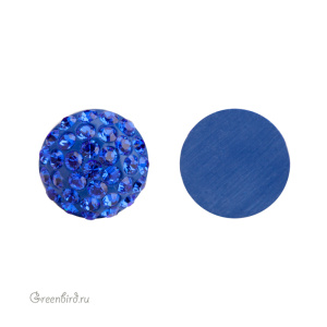 Swarovski 86601 Кабошон с кристальным паве 10 мм, величественный синий (#296), 1 шт.