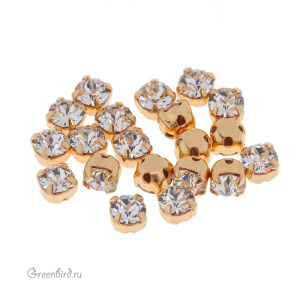 Swarovski 53200 Шатон Монтис SS16, золото, прозрачный (#001), уп. 20 шт.