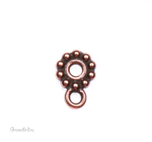 Спейсер LH "Бусинки" 9 мм с петлей, ант. медь, 1 шт. (#TC-5747)