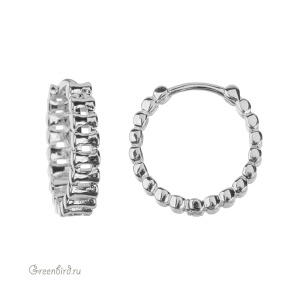 Швензы круглые "Дорожка" 20 мм, родий, пара (#SV1701-2440R)