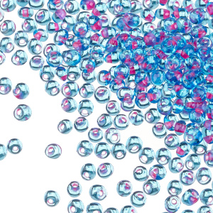 Бисер TOHO Magatama 3 мм, окрашенный изнутри, Aqua/Purple (#252), 10 г