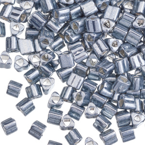 Бисер TOHO Triangle 8/0 гальванизированный, синий сланец (#565), 10 г