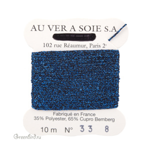 Металлизированная нить Tresse #8 AVAS, синий/черный, 10 м (#8-033)