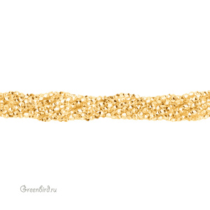 Бусины Геметин 2 мм, граненые, цвет: золото, нить (#SV-HMT-37)