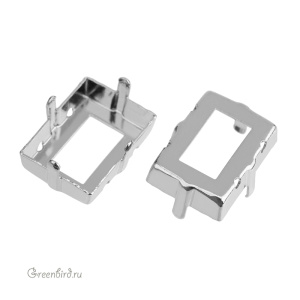 4527 Оправа для ювелирного кристалла Step Cut FS 18х13 мм, белая бронза